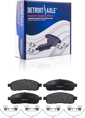 Miniatura 77 de Detroit Axle - Kit de freno para pastillas de freno de cerámica Ford Mustang Base GT 2000 2001 2002 2003 con repuesto de hardware delantero y trasero