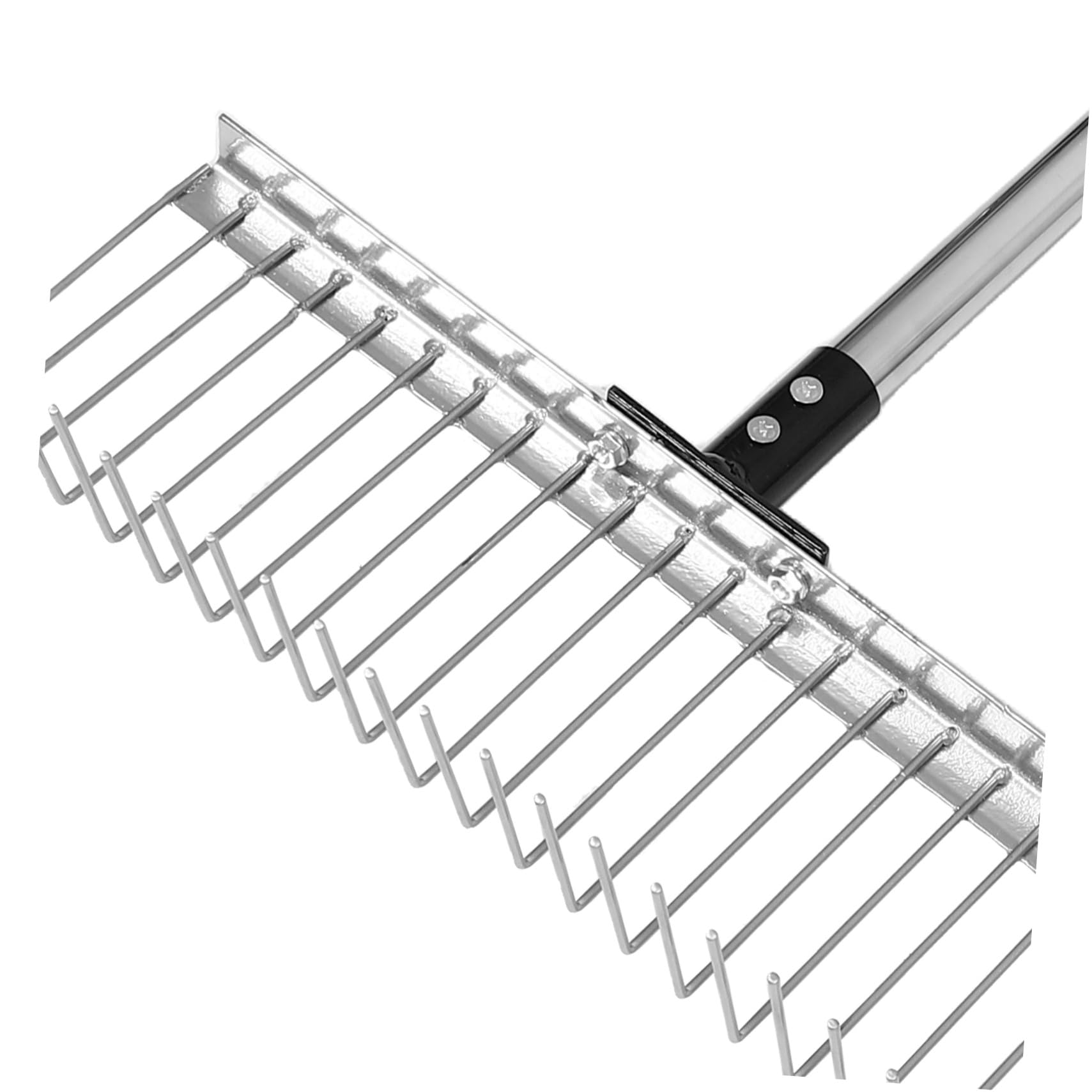 GANAZONO Garden Rake Dientes Desmontable con Mango de Acero Inoxidable Herramienta para Jardinería Recoger Nivelar Suelo y Labranza Rastrillo de Césped Resistente para Jardines Pequeños y