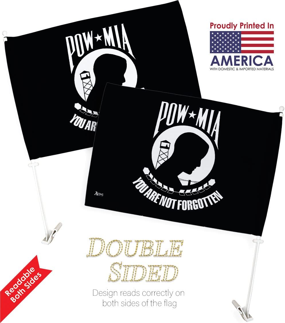 World Cup 2022 France Car Flag POW MIA Bandera Para Carros Auto Decorations Small Banner For Window Decor Clip Pole Accessories FIFA Sports Fans Outdoor Football Soccer French Gifts Made In USA