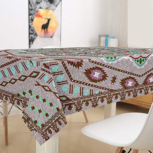 Nappe Mandala rectangulaire grise et rose 140x160cm imperméable