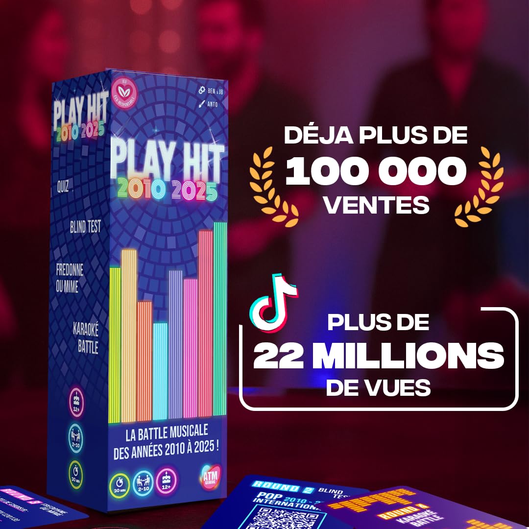 ATM Gaming Play Hit - Lot des 2 Versions - Jeux de Société - Quiz Musiques des Années 90 à 2010 ATM Gaming Play Hit - Lot des 2 Versions - Jeux de Société - Quiz Musiques des Années 90 à 2010
