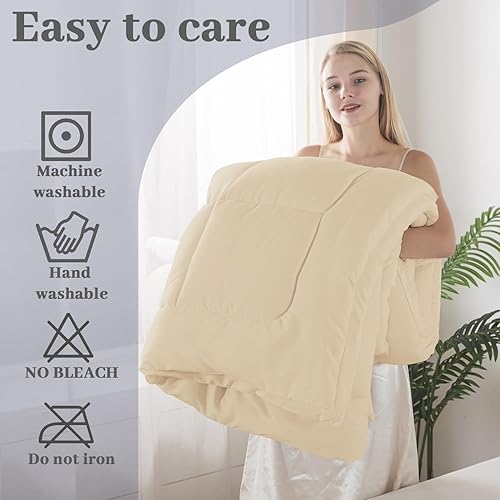 Vista 37 de BedTreat Edredón de plumón alternativo con pestañas en las esquinas, edredón acolchado para todas las estaciones, edredón King cosido en caja