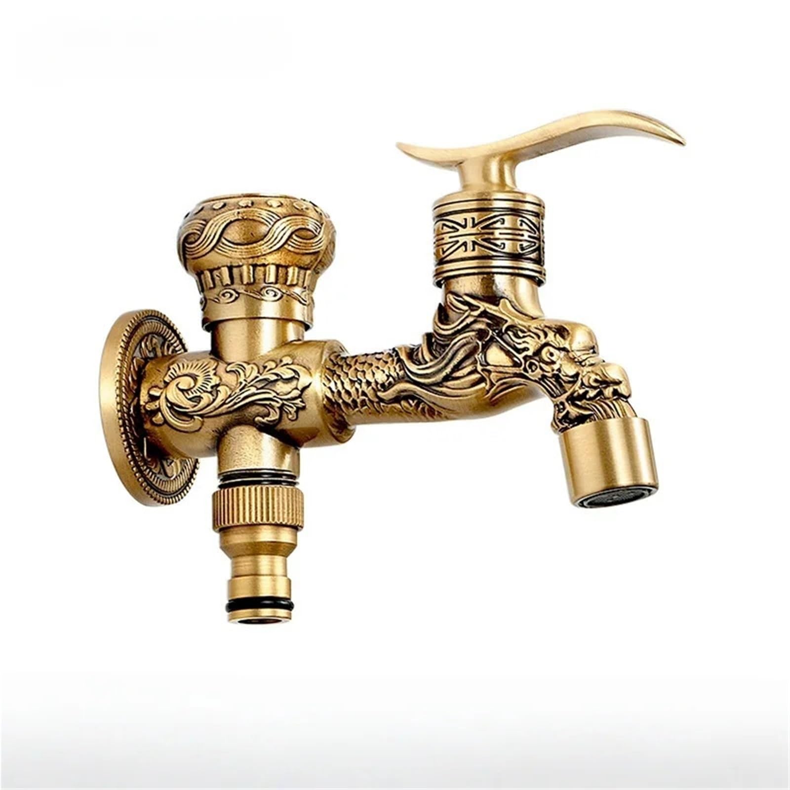 Wwpmnqd One Color Taps Bibcocks Faucet Washing Machince Garden Tap Brass Dragon Mop Outdoor Cold For Garden(Tall E)