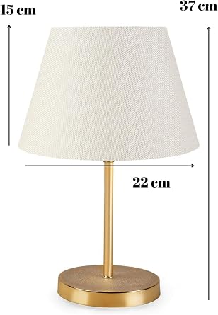 Bedroom Lampshade Reading Corner Table Lamp NoColor-c201db54 with Bohhem Gold Body Cream Woven Head