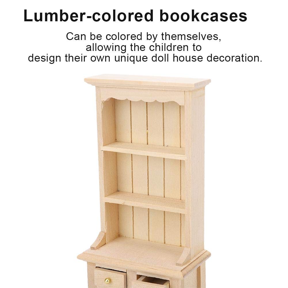 Libreria In Miniatura Blu Scuro 3 Strati Con Ante Trasparenti Per Casa Delle Bambole Scala 1:12