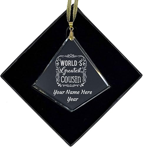 Miniatura 9 de LaserGram Adorno de Navidad, primo más grande del mundo, grabado personalizado incluido (forma de rectángulo)