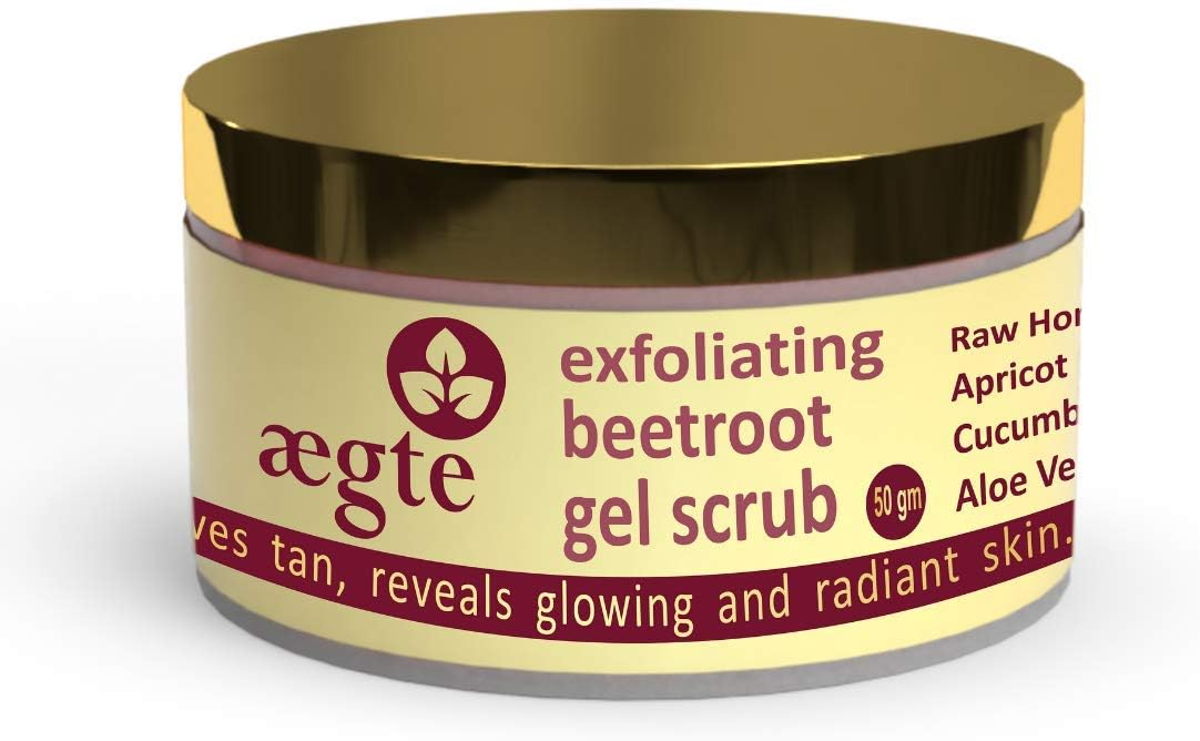 aegte Exfoliating Beetroot Gel Scrub With Raw Honey Apricot and Cucumber 50gm, 50 ml