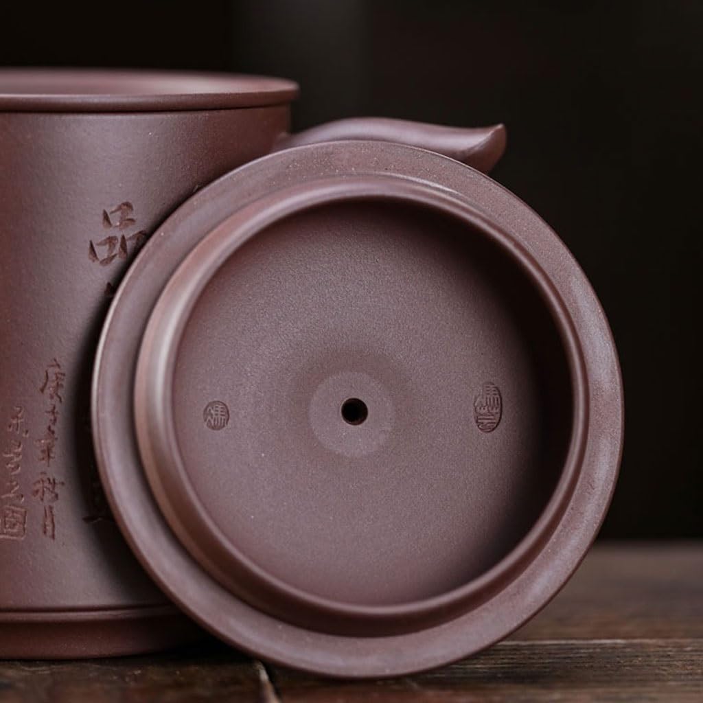 Tasse à Thé Tasse en Argile Tasse de Sable Violet Grande capacité 400 ML avec Couvercle Doublure filtrante Tasse à thé en Sable Violet Faite à la Main for Hommes Diffuseur de Thé