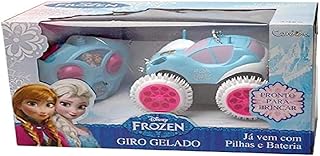 Carro de Controle Remoto Giro Gelado, Frozen, 3 Funções, Azul e Branco, Candide