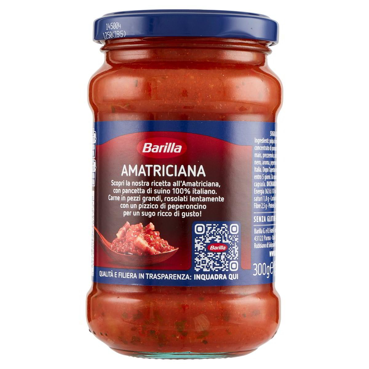 Barilla Sugo all'Amatriciana Salsa Fertige Tomatensauce 12x300g Italian Gourmet Polpa 400g