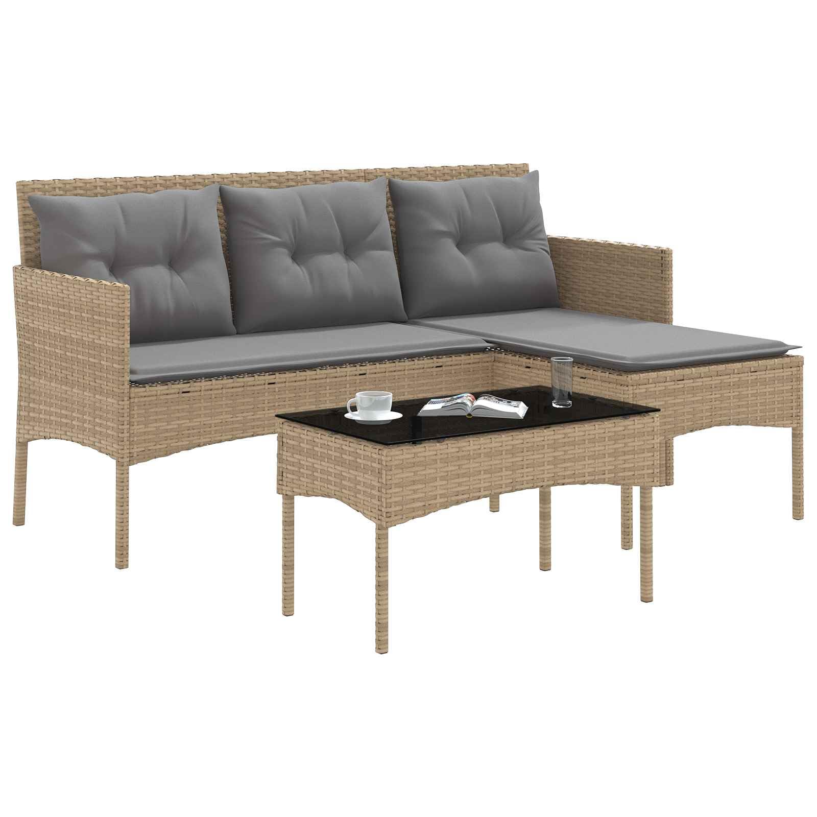 Mobilier moderne pour terrasse en polyrotin | Canapé de jardin vidaXL haut de gamme en L