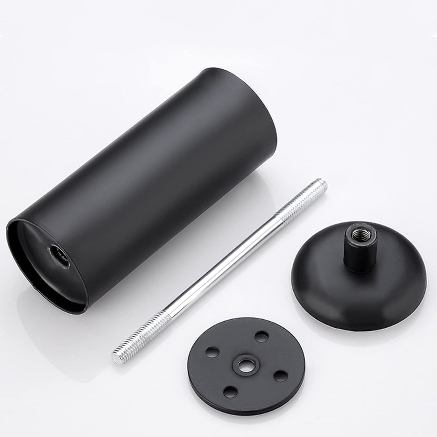 4 Pcs Round Cabinet Feet Furniture Leg, Stainless Steel Cabinet Furniture Foot,Coffee Table Cabinet Feet, Black, DIY Hardware Furniture Accessories, for Sofa Table Cabinets Shelves (Size : 6