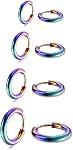925 Surgical Stainless Steel Huggie Hoop Earrings Small Hypoallergenic Cartilage Helix Lobes Sleeper Hoop Earrings Set Minimalist Piercings Jewelry for Women Men Gifts