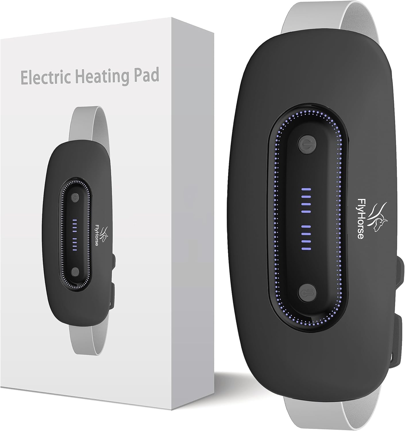 Almohadilla de calefacción eléctrica, almohadilla de calefacción menstrual portátil inalámbrica con 4 niveles de calor y 4 modos de masaje, cinturón de calentamiento rápido grande para el vientre