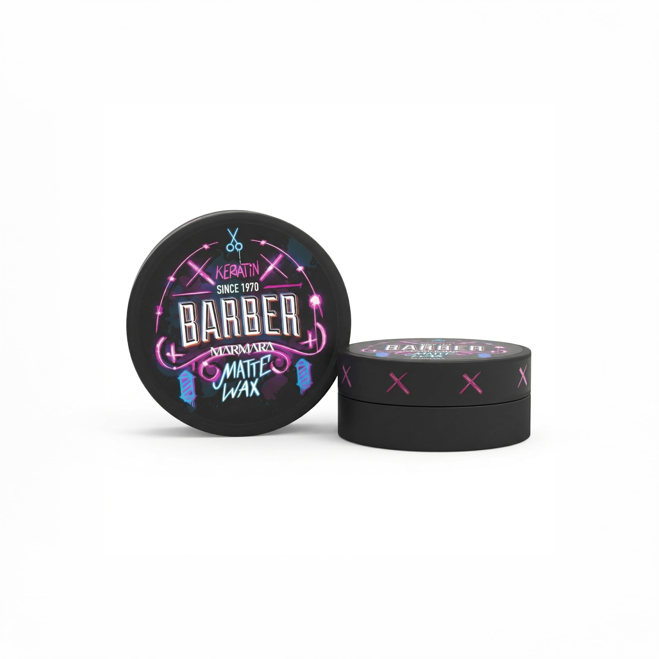 Barber Marmara Matte Hair Wax Light Hold with Keratin for Men 150ml | Water-Based Styling Wax with a Natural Matte Finish. Volumising and Texturising Formula with Frizz Control.