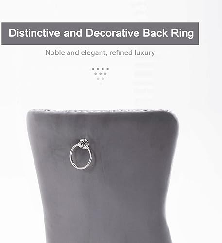 Miniatura 6 de Virabit Juego de 4 sillas de comedor sillas de comedor de terciopelo con respaldo de cabeza de clavo y ribete de anillo sillas de comedor tapizadas