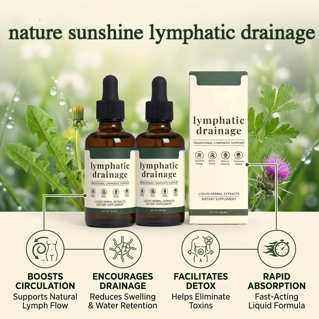 Sentk Organic Lymphatic Drainage Drops - 2 Pack Liposomal Herbal Blend Supports Lymph System, Reduces Swelling, Boosts Immunity & Vitality, Enhance Clarity, Portable Dropper Design, Liquid, 2 Fl Oz