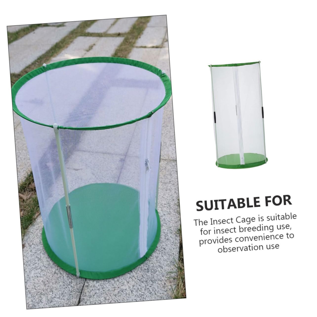 Leichter Insektenkäfig aus Polyester mit Reißverschluss Professionelles Schmetterlingshaus zur Beobachtung und Zucht als Sichtbarer Gartenkäfig für Schmetterlingsbeobachtung