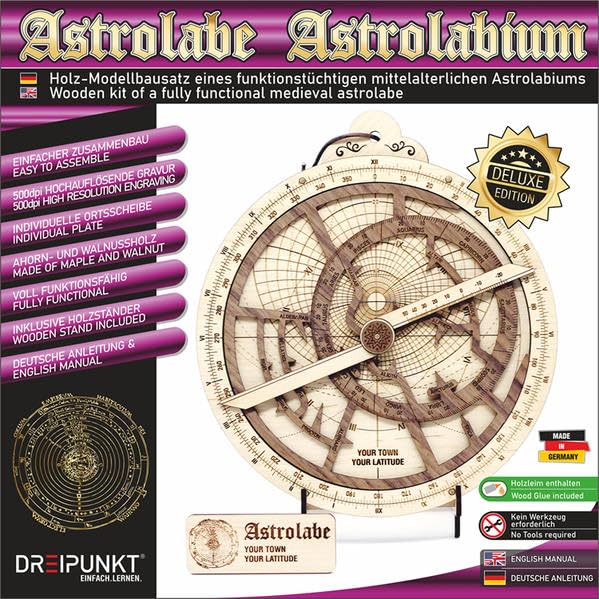 Astrolabium kit de modélisme en bois précieux pour apprendre l'astronomie
