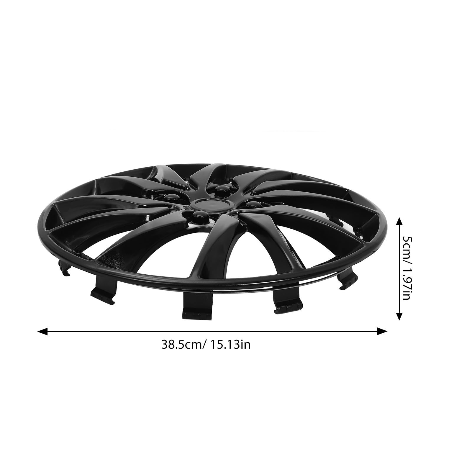 YARNOW Enjoliveur de Roue de Véhicule Noir en PP pour Moyeu de Voiture, Accessoire Auto pour Protection et Remplacement de Jante, Adapté aux Roues de 14 Pouces