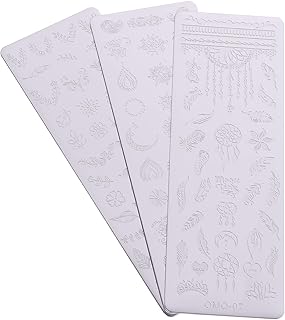 minkissy 3 Pçs Kit De Placa De Impressão De Nail Art De Manicure Esmalte Profissional Carimbo De Nail Art Modelo De Manicure Estênceis De Metal DIY Carimbo De Unha Modelo De Unha Placa De