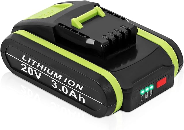 TenHutt 20V 3000mAh Replacement Battery for Worx WA3551 WA3551.1 WA3553 WA3553.2 WA3641 Lithium-ion Battery
