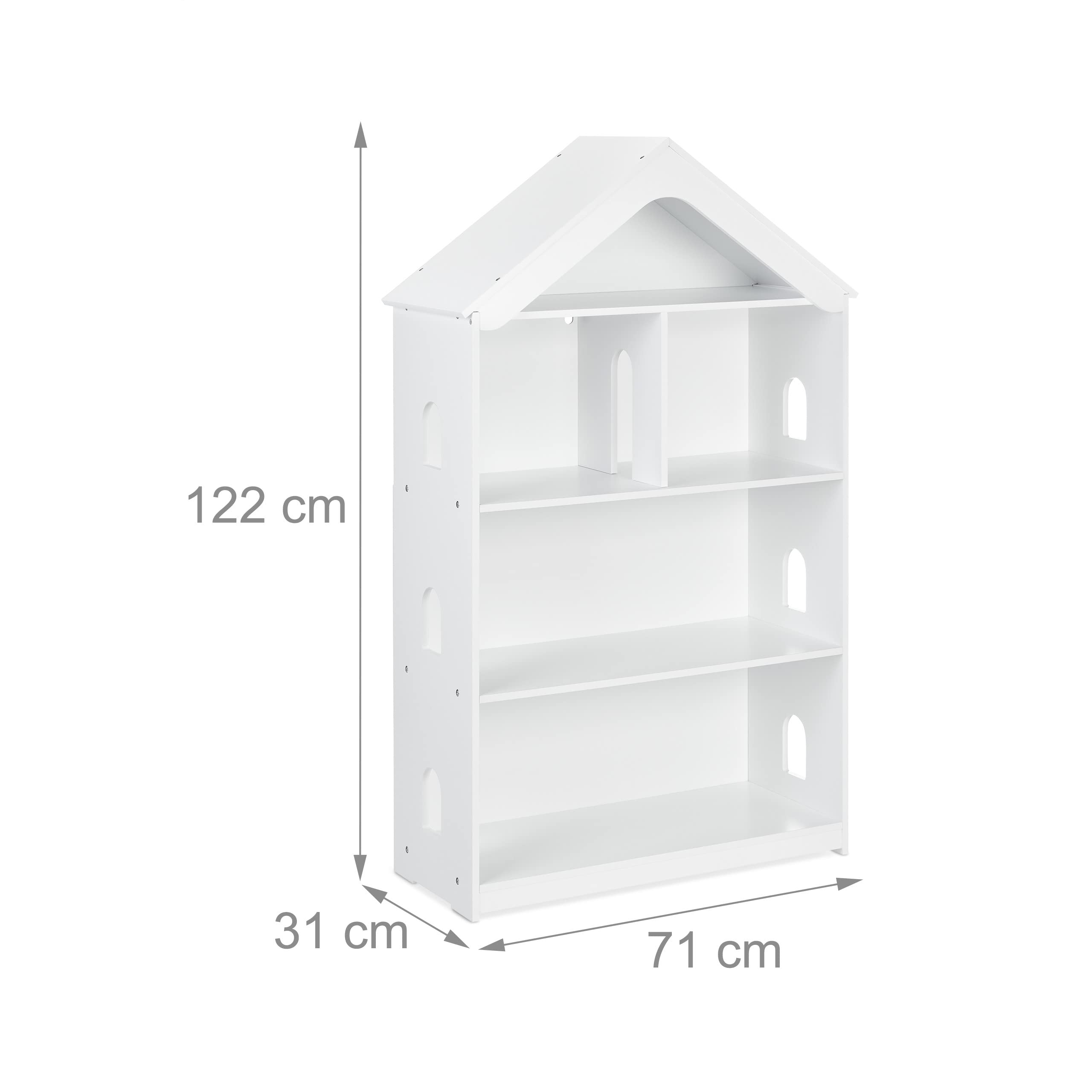 Étagère Rangement Enfants Relaxdays 8 Bacs - Blanc - 94,5x138,5x29,5 Cm - MDF - Pour Jouets, Livres