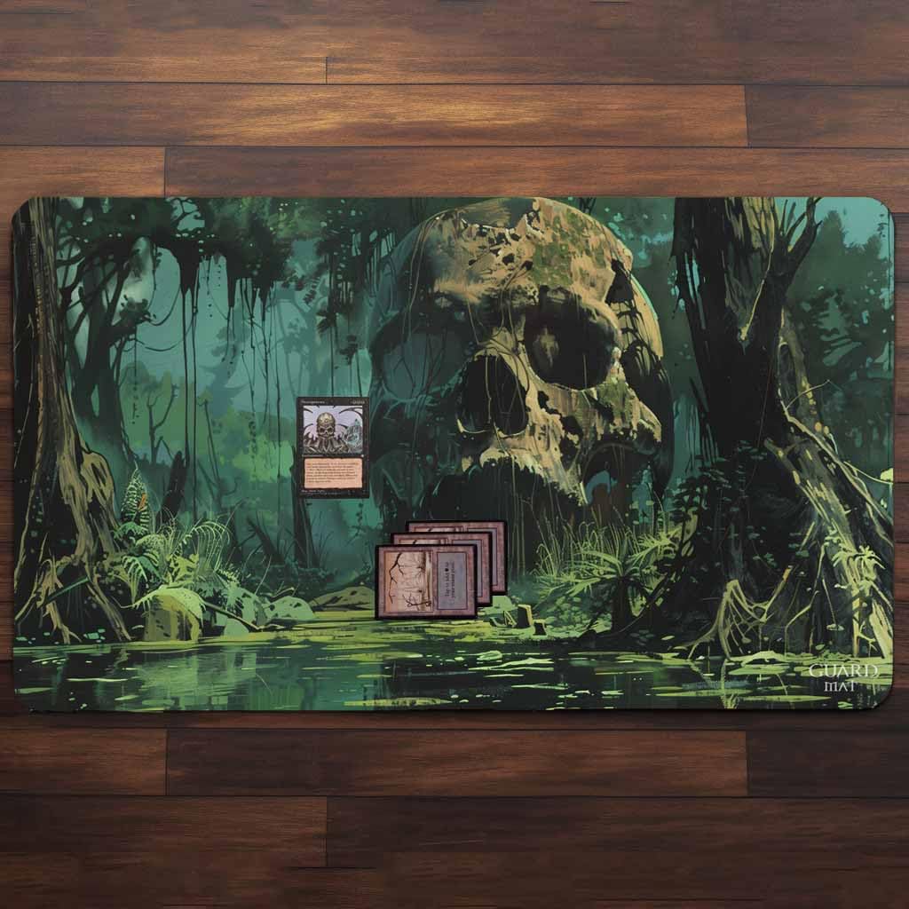 Swamp of Shadows (Bords Cousus) - Tapis de Cartes Magic - Tapi de Jeu - Playmat pour Jouer à MTG, Le Seigneur des Anneaux, TCG - Tapis de Jeu de Société