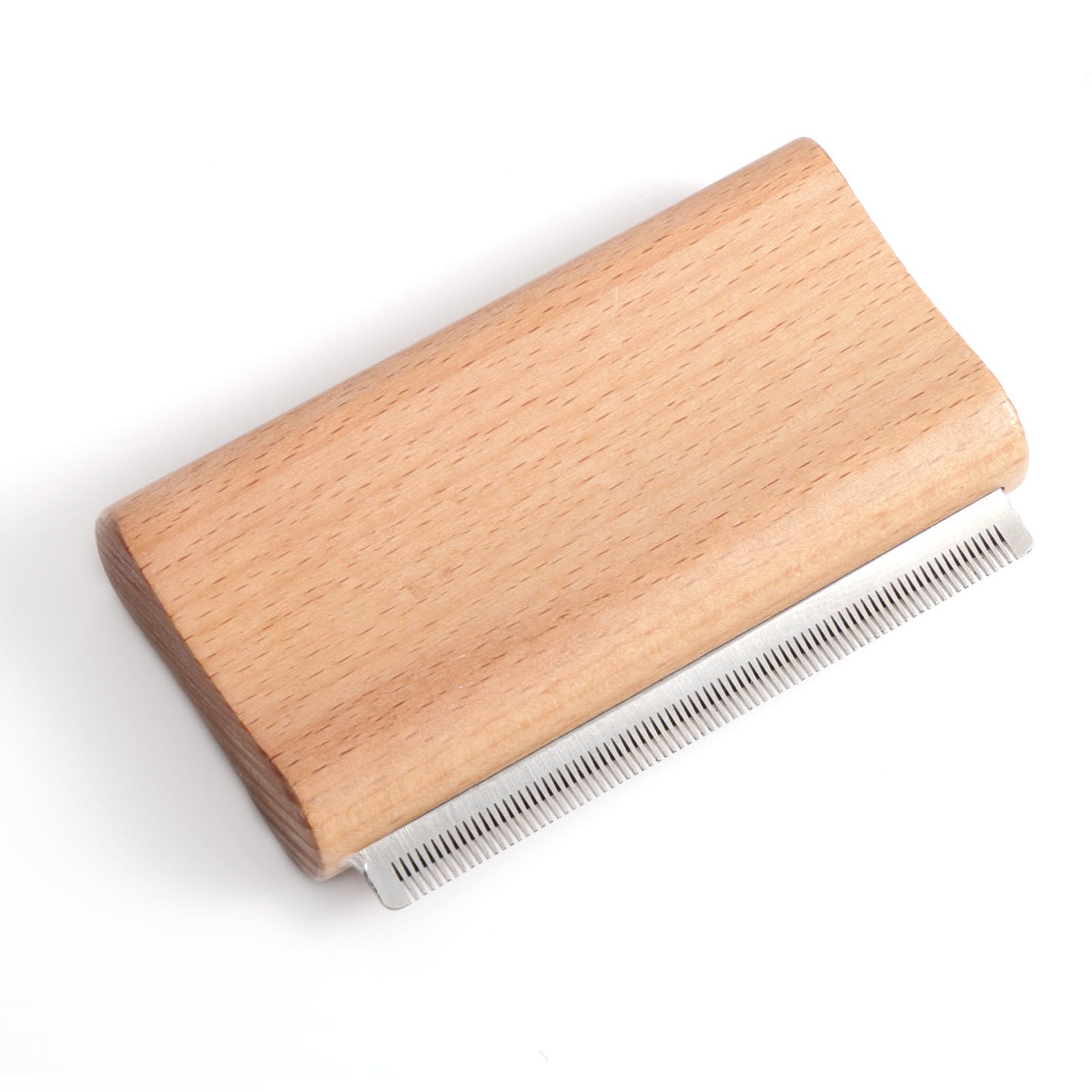 Drewniana Szczotka Usuwania Podszerstka, 11cm Ergonomiczne Narzędzie Pielęgnacji Delikatny Grzebień do Usuwania Sierści Krótkiej i Długiej Akcesoria do Pielęgnacji Psów Kotów i Koni