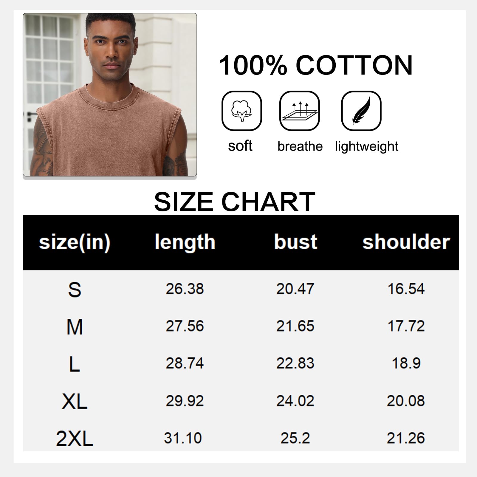 Camiseta sin mangas de verano para hombre, sin mangas, sin mangas, para entrenamiento, gimnasio, algodón