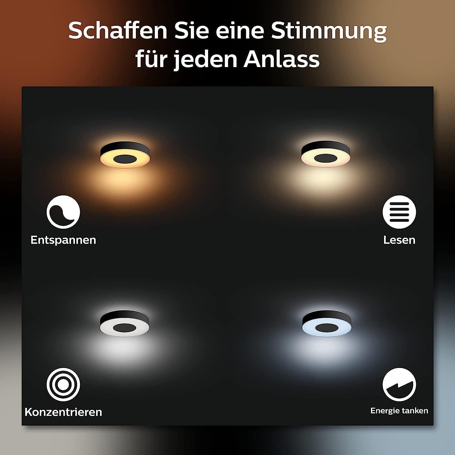 Philips Hue White & Color Ambiance Xamento recessed spotlights 1 Pack, dimmable Bathroom Lights for The Hue System with 16 Million Colours, Intelligent Light Control via Voice and app, Black
