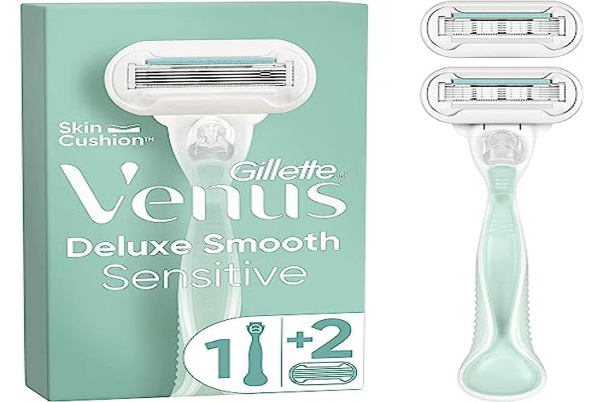 Gillette Venus Deluxe Smooth Sensitive, dla kobiet, 1 rękaw, 2 wkłady ostrza, z 5 ostrzami