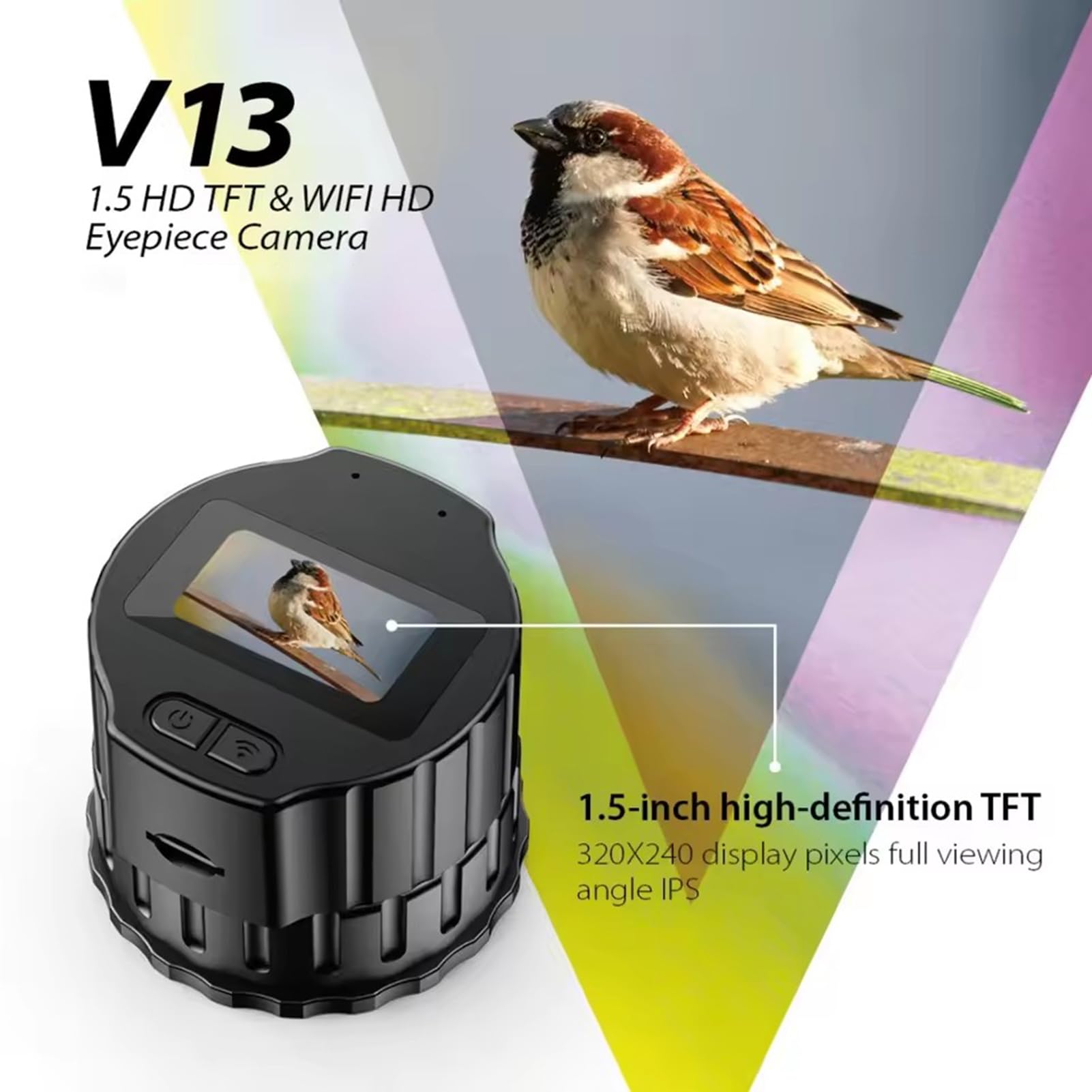 Elektroniczna kamera okularowa WiFi Przenośna kamera z 1,5-calowym ekranem TFT do lunety obserwacyjnej Kamera okularowa 1080P do teleskopów/mikroskopów/astrofotografii Do lunet 28 mm-50 mm