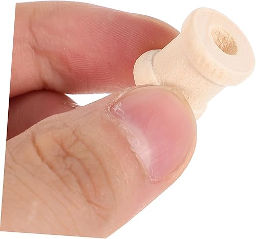 Miniatura 4 de EXCEART Carretes de madera, 100 piezas de artesanía de madera, mini accesorios, soporte de hilo, máquina de coser, bobina de bobina de madera,
