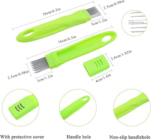 Miniatura 2 de 2Pcs Scallion Cutter Shred Knife, TACYKIBD Stainless Steel Vegetable Onion Scallion Slicer Shredder, Green Onion Cutter Slicer for Kitchen Cutting