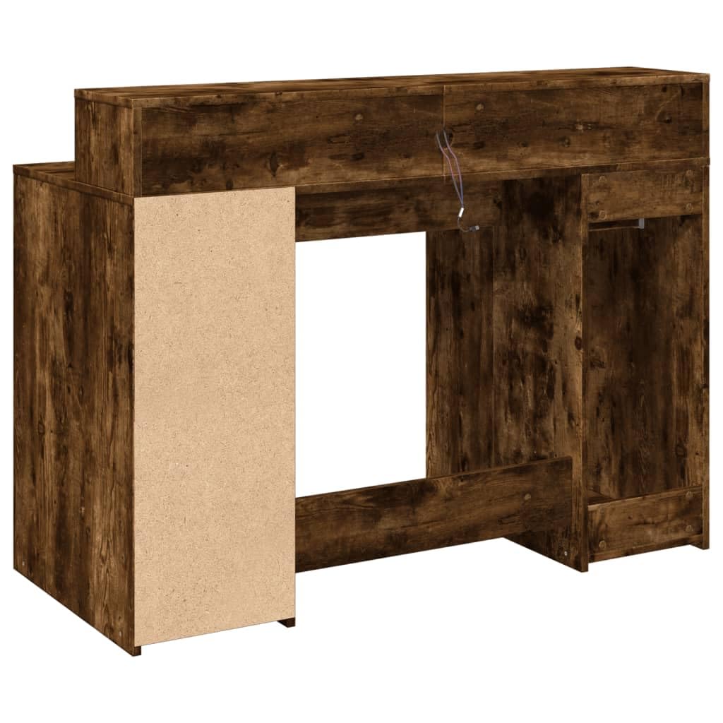 Homgoday Scrivania a LED per computer, ufficio, ufficio, ufficio, soggiorno, studio, incenso, 120 x 55 x 91 cm, materiale in legno