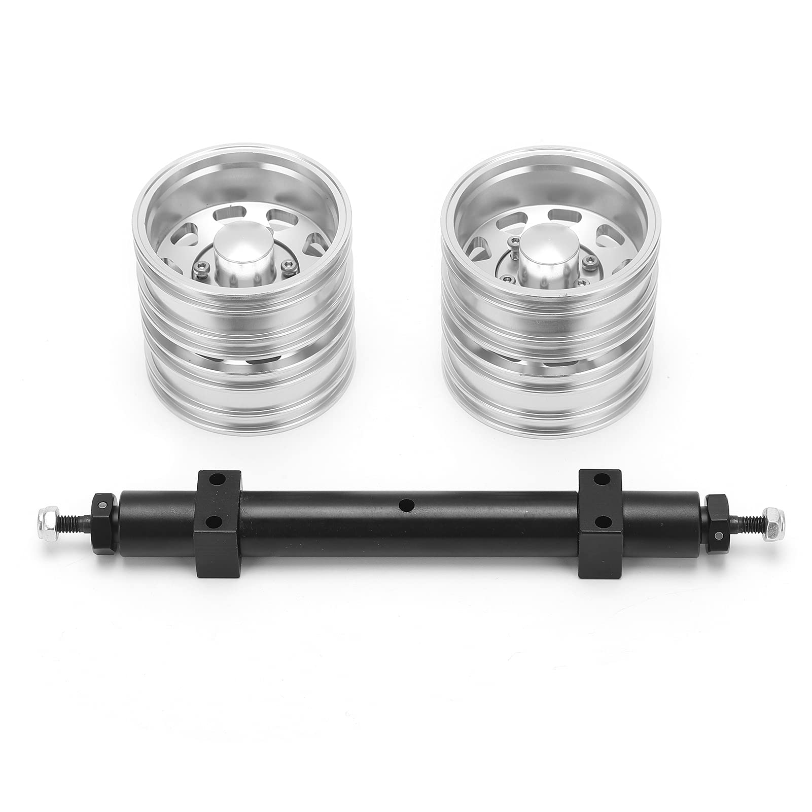 Zestaw piasty koła ze stopu aluminium w kolorze srebrnym, tylna oś, akcesoria zamienne RC do ciągnika 1/14