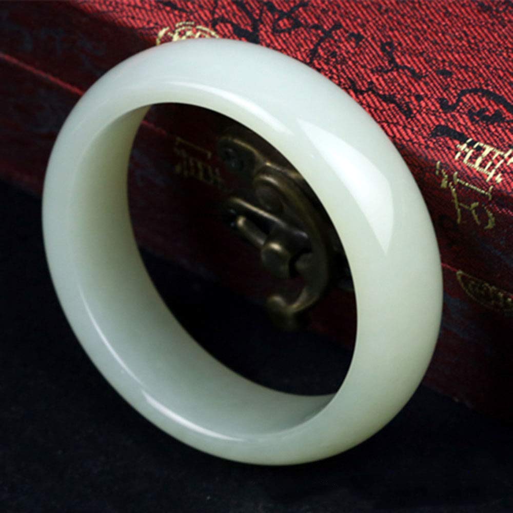 Bracciale di Giada per Donne, Braccialetto Cinese, Braccialetto di Giada Naturale di Giada di Colore con Scatola, 60mm