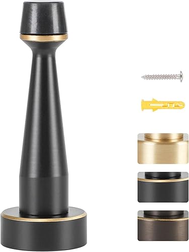 Miniatura 8 de Eumtenr Tope de puerta de latón macizo resistente, protector de pared decorativo con punta de parachoques de goma para protección de puerta,