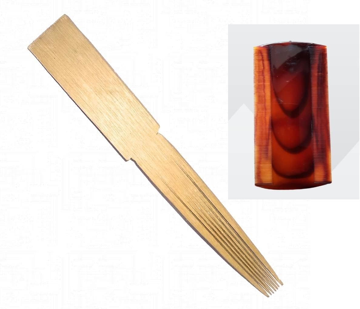 Fashions Wooden & Plastic Fine Tooth Dust Lice Remove Clean Hair Combs Eeroli Set Perfect For Lice Nits Eggs Bugs Removal From Hairs For Men Women Kids- (pack of 2)