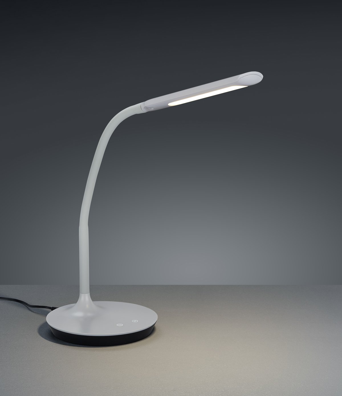 Trio Leuchten – Lampada da tavolo, Plastica, integrato, 5 W, Grigio, 40 x 16.4 x 41 cm