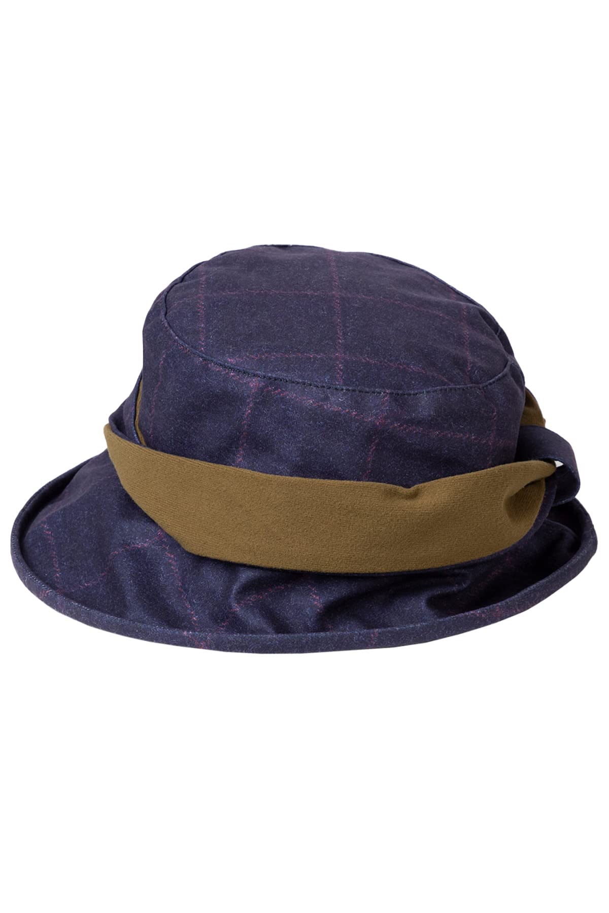 Rydale Women's Navy Twisted Band Tweed Hat Country Bucket Caps & Hats 2 Colours (Navy)