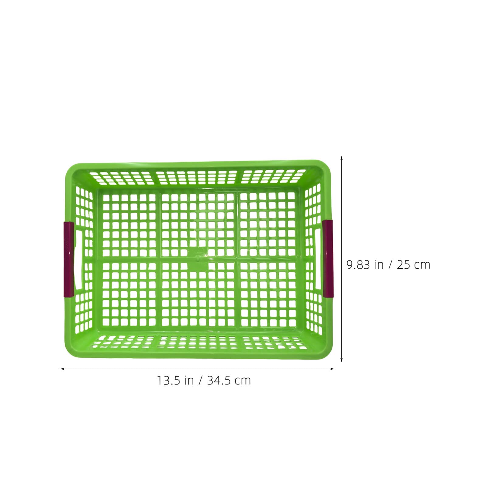 PRETYZOOM 5 Piezas Cesta con Bordes Suaves de Plástico Pp de Almacenamiento Rectangular Verde y Diseño Moderno para Organizar Documentos y Juguetes en Escuela o Armario