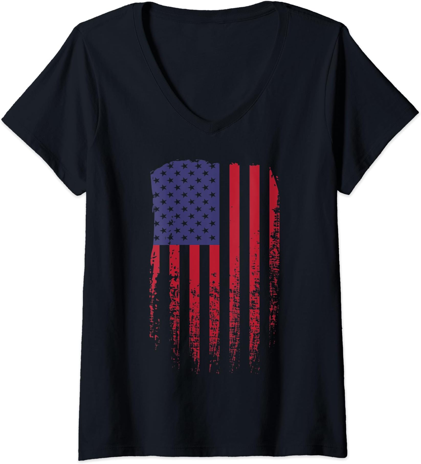 USA FLAG UNITED STATES BANNER STARS AND STRIPES DISTRESSED V-Neck T-Shirt