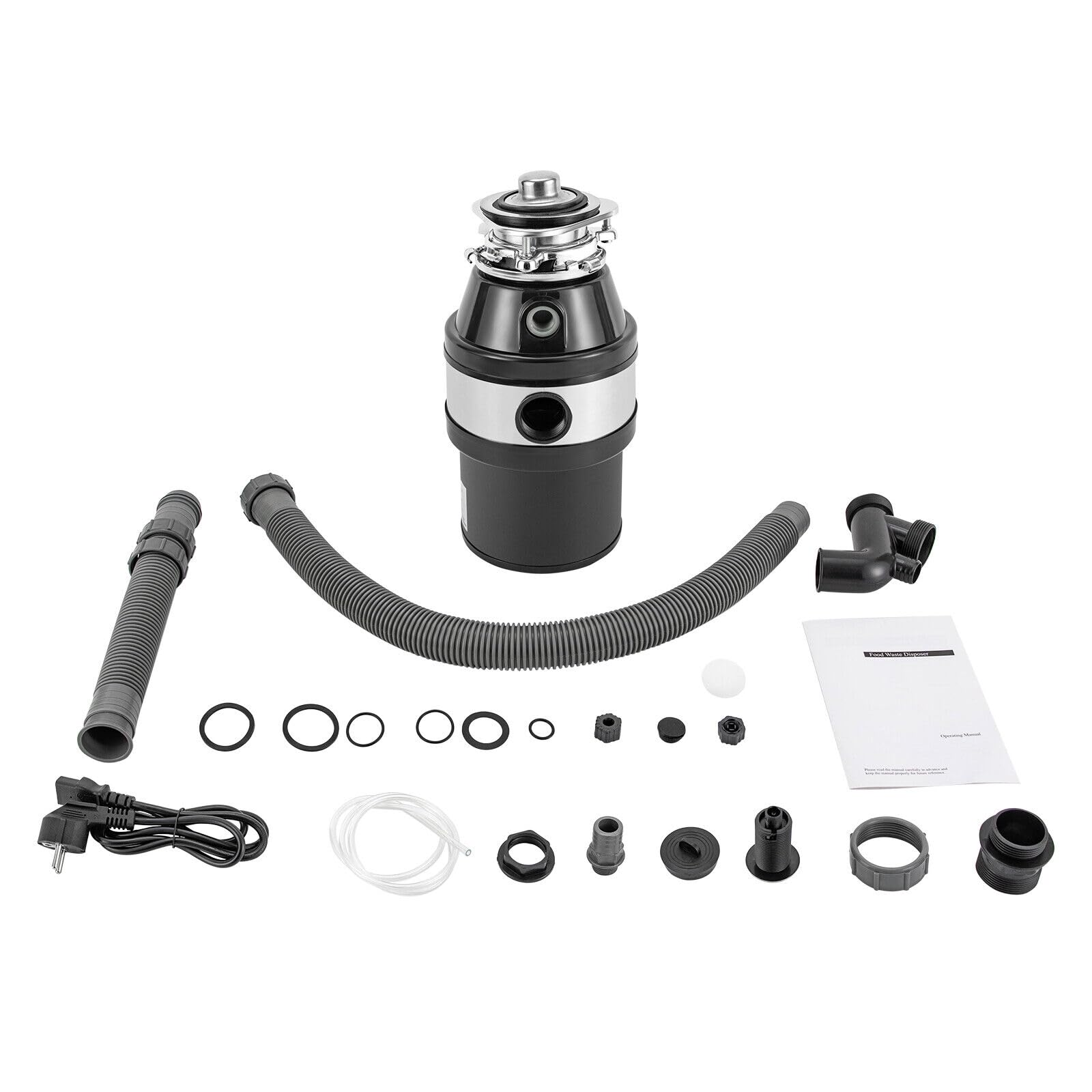 Sistema de eliminación de residuos de alimentos de triturador de residuos de cocina 1/2 HP Stainless Steel 3500 RPM Home Kitchen trituradora de residuos para fregadero 220 V