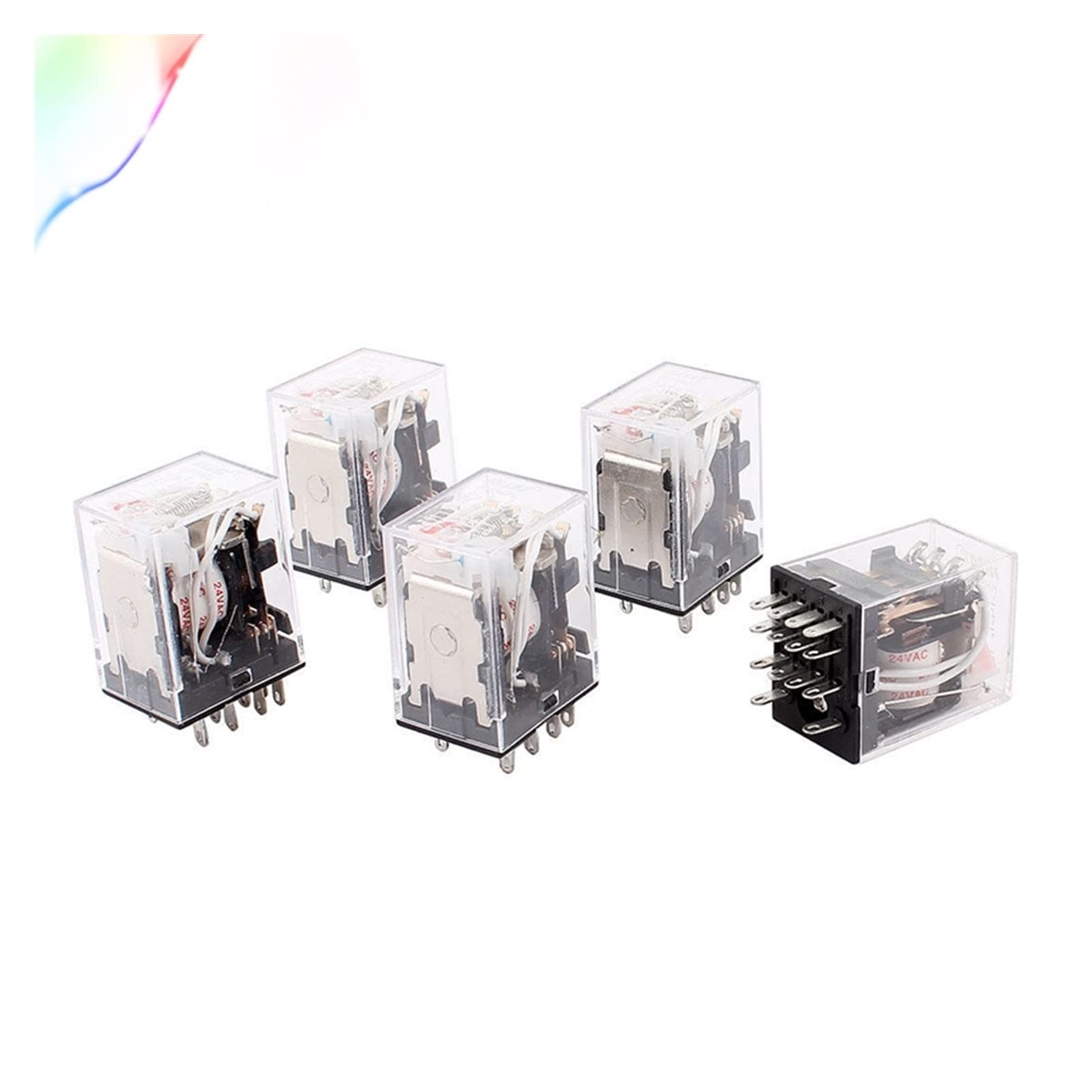 Relais 14 broches AC 24V avec témoin LED rouge pour contrôle de circuits
