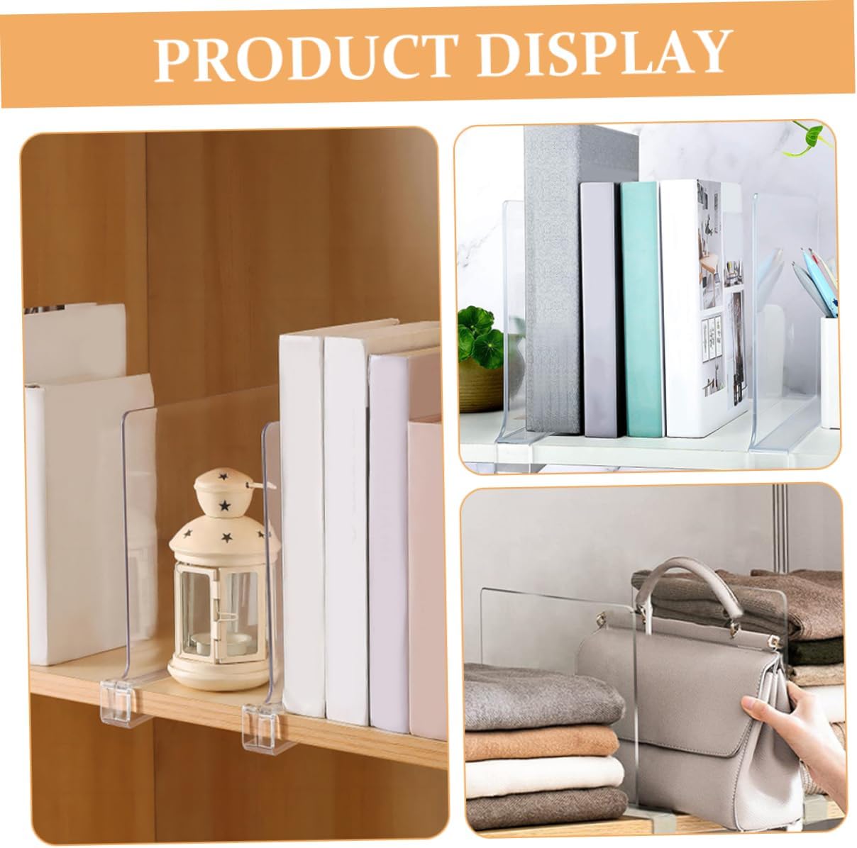6pcs Transparent Wardrobe Shelf Dividers Clothes and Purse Organizer for Closet Storage Sleek Design Easy Setup and Reusable for Home Organization