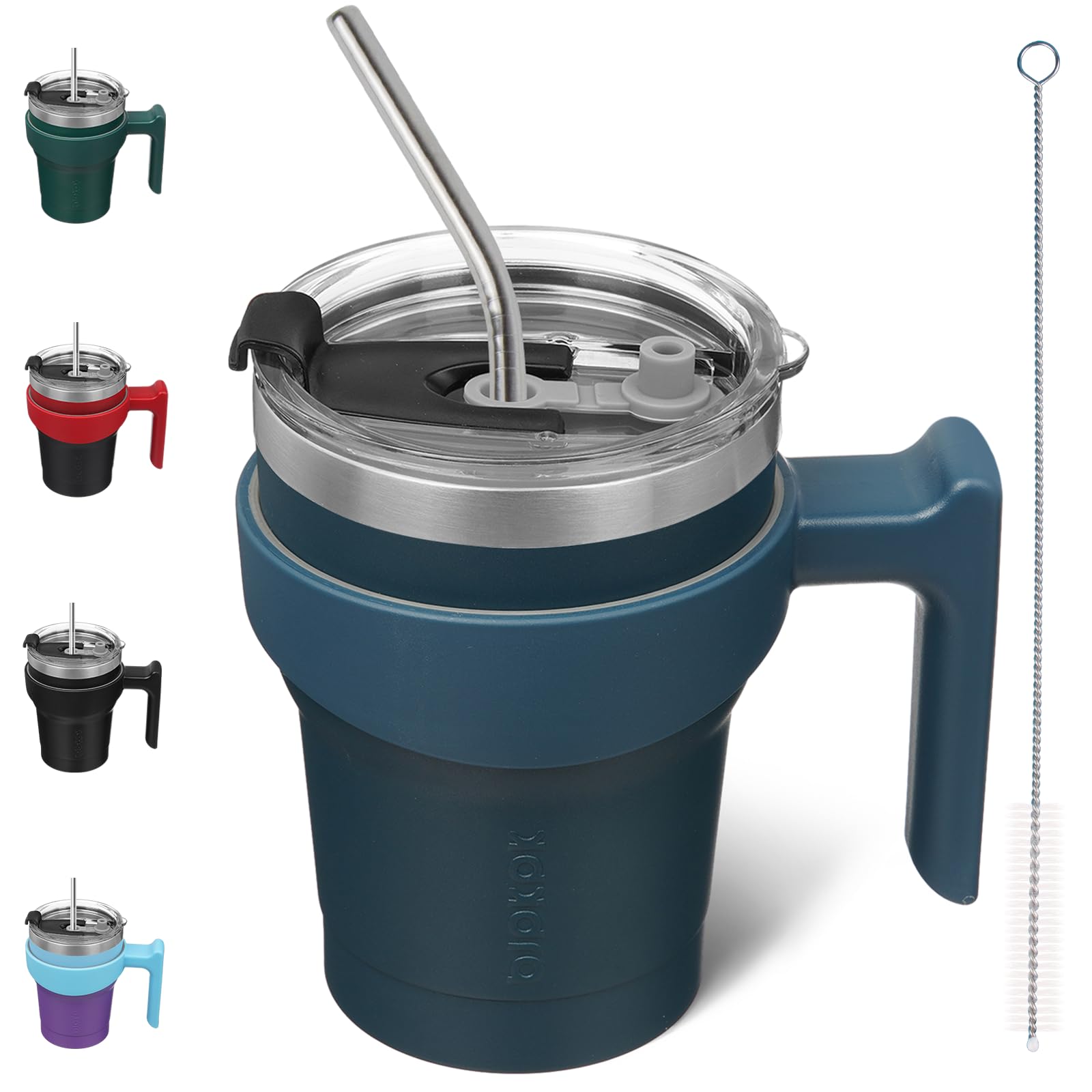 BJPKPK 300 ml Mini Tumbler with Lid, Straw & Handle, Insulated Steel Cup