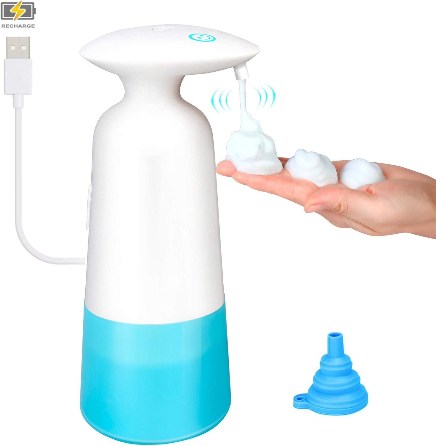 Rechargeable Touchless Automatic Foam Soap Dispenser Refillable Adjustable Switch Touchless Wall Mount Bathroom Kitchen Sink Countertop Hand Flush Pump Amazon De Home Kitchen