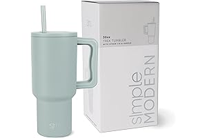 30 oz Tumbler with Handle: Trek Collection Sea Glass Sage